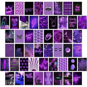Purple Wall Collage Kit Aesthetic Pictures, Bedroom Decor for Teen Girls